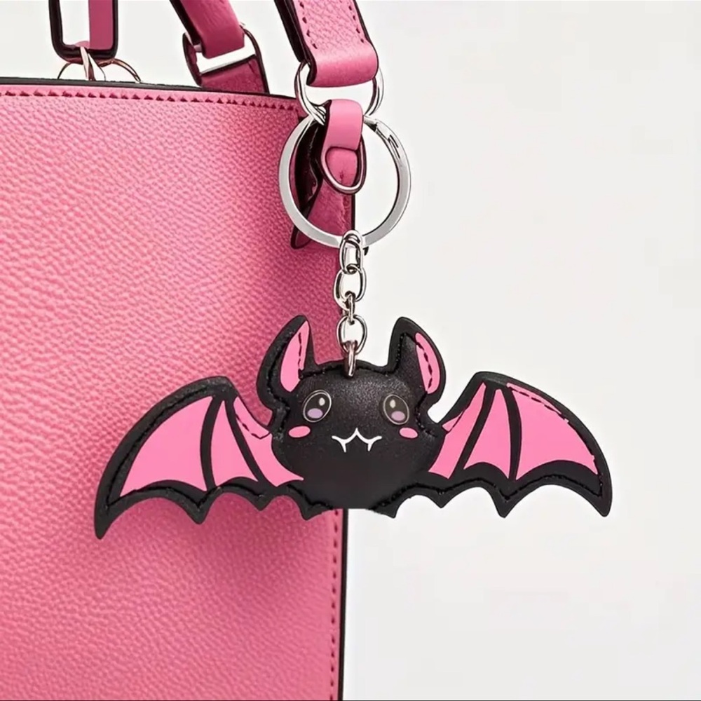Pink and Black Bat Key Holder, NEW